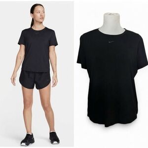 Nike One Shirt Dri-FIT Short Sleeve Crew Neck Black Women’s Large Athletic Top
